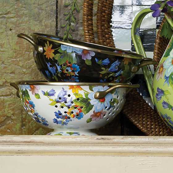 Flower Market Small Colander - Black