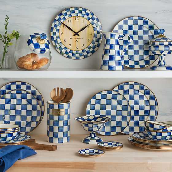 Cookie Jar with Royal Check Enamel Lid