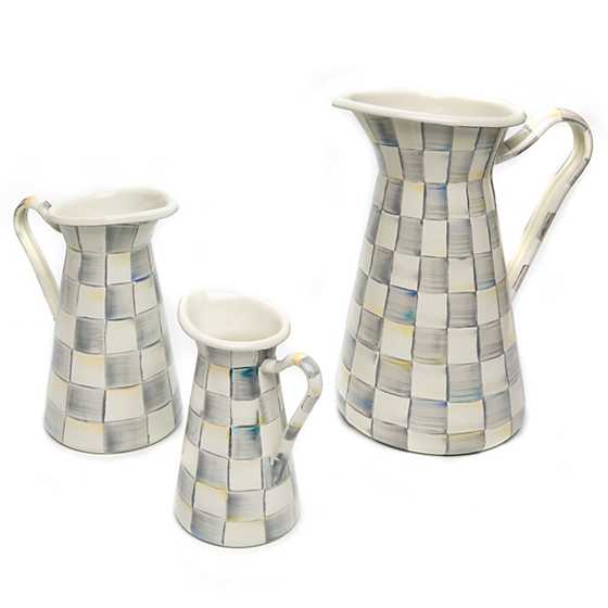 Sterling Check Enamel Practical Pitcher - Large