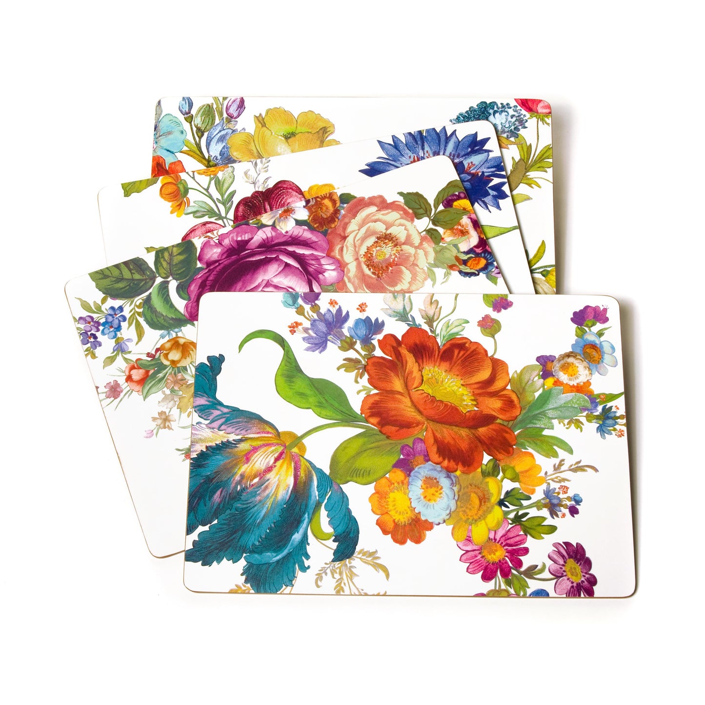 MacKenzie-Childs Flower Market Placemats - White - Set of 4 Tableware Mackenzie Childs