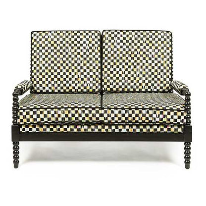 Spindle Check Outdoor Loveseat