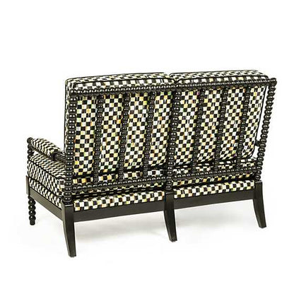 Spindle Check Outdoor Loveseat