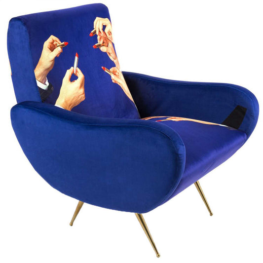 Seletti Toiletpaper Armchair - Lipsticks Blue