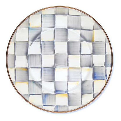 Sterling Check Enamel Salad/Dessert Plate
