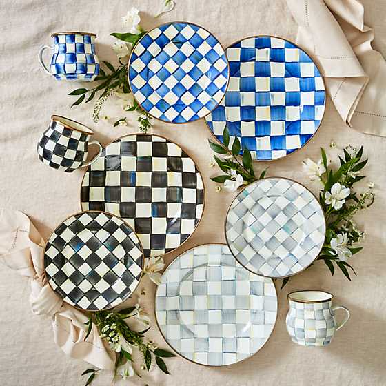 Royal Check Enamel Dinner Plate