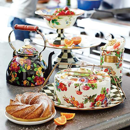 Flower Market 3 Quart Tea Kettle - Black