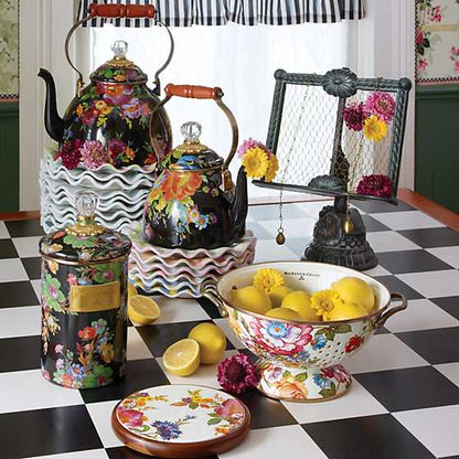 Flower Market Large Colander - White