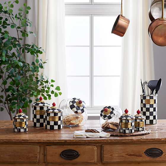 Courtly Check Enamel Canister - Mini