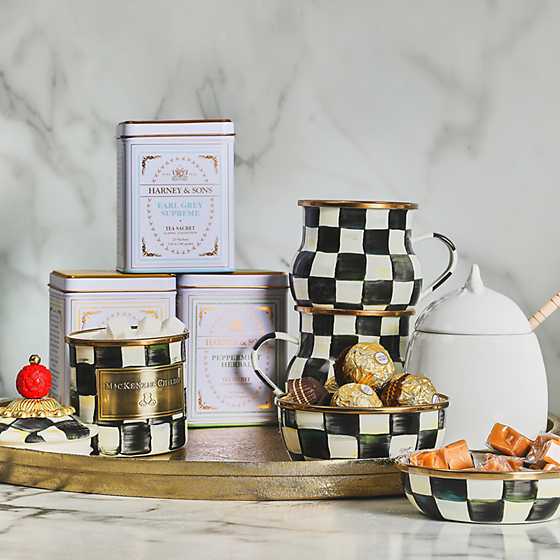 Courtly Check Enamel Canister - Mini