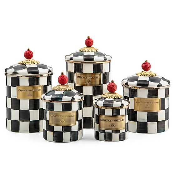 Courtly Check Enamel Canister - Mini