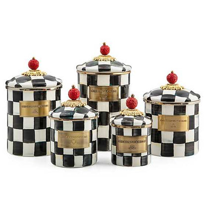 Courtly Check Enamel Canister - Mini