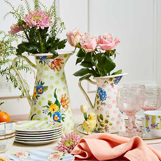 Wildflowers Enamel Medium Practical Pitcher - Pink