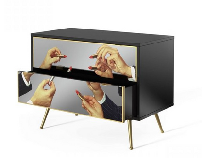 SELETTI Toiletpaper 2 drawers dressers - Black - Lipsticks