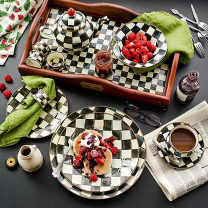 Mackenzie Childs Courtly Check Enamel Breakfast Bowl Tableware 