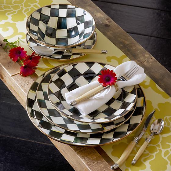 Mackenzie Childs Courtly Check Enamel Breakfast Bowl Tableware 