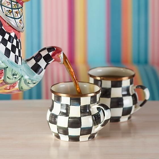 MacKenzie-Childs Courtly Check Enamel Mug Tableware Mackenzie Childs 
