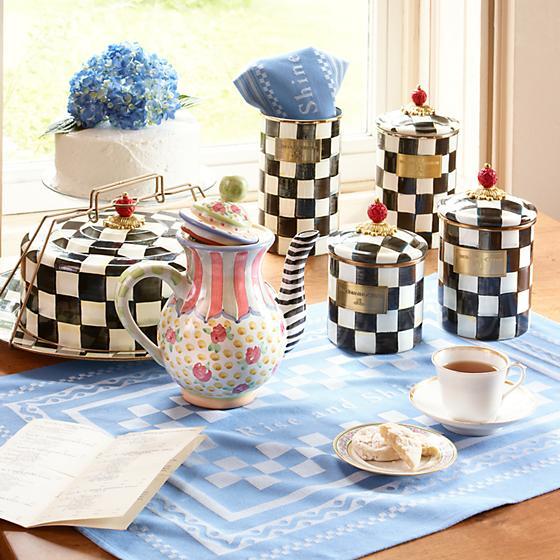 MacKenzie-Childs Courtly Check Enamel Canister - Small Kitchen Mackenzie Childs 