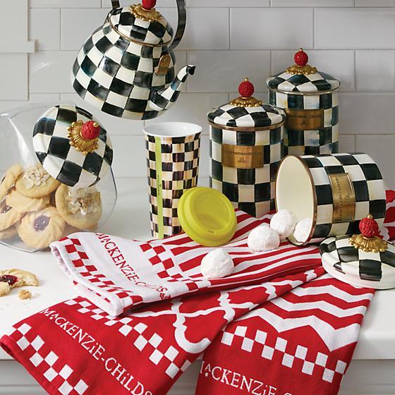 MacKenzie-Childs Courtly Check Enamel Canister - Medium Kitchen Mackenzie Childs 