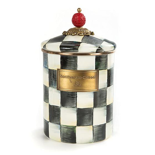 MacKenzie-Childs Courtly Check Enamel Canister - Medium Kitchen Mackenzie Childs 