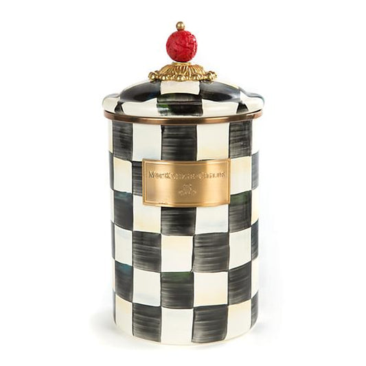 MacKenzie-Childs Courtly Check Enamel Canister - Large Kitchen Mackenzie Childs 