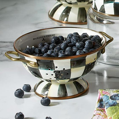 MacKenzie-Childs Courtly Check Enamel Colander - Small Kitchen Mackenzie Childs 