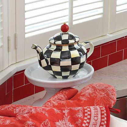 MacKenzie-Childs Courtly Check Enamel Teapot - 4 Cup