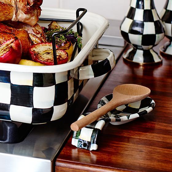 MacKenzie-Childs Courtly Check Enamel Spoon Rest Kitchen Mackenzie Childs 