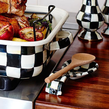 MacKenzie-Childs Courtly Check Enamel Spoon Rest Kitchen Mackenzie Childs 